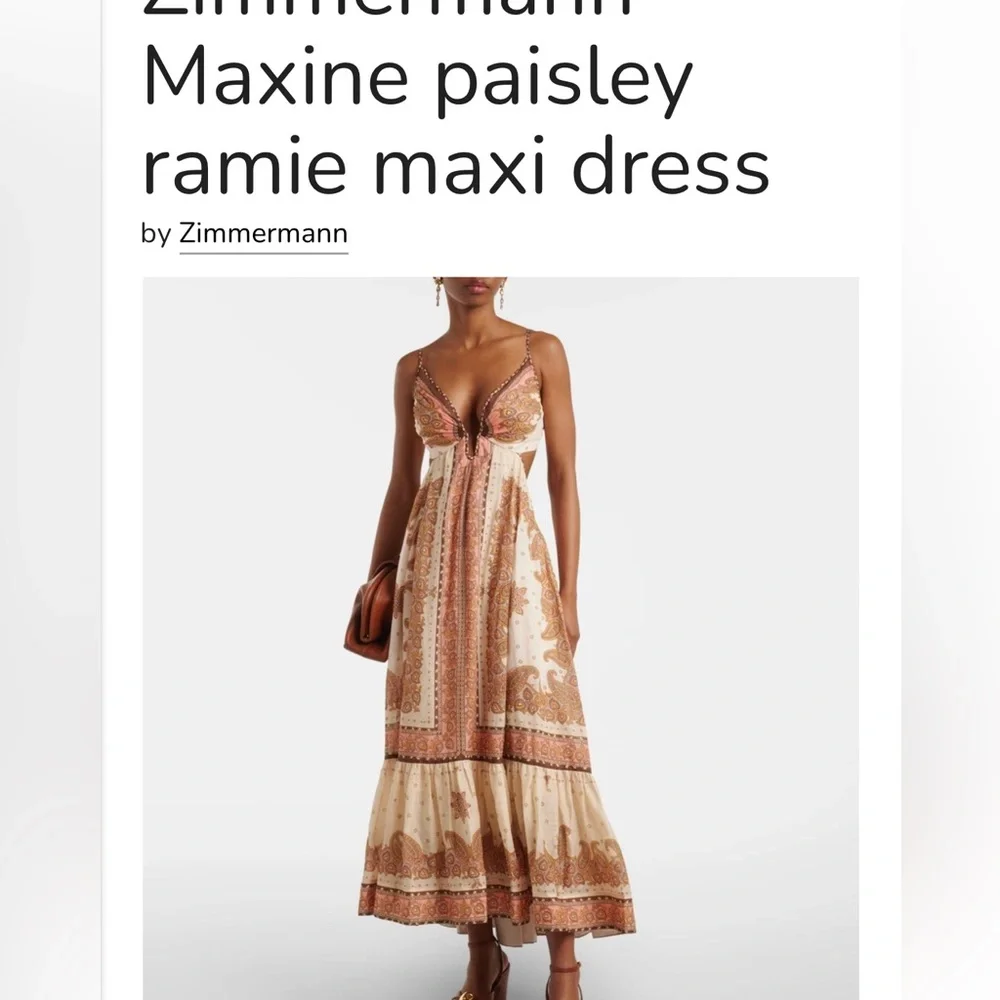 Zimmermann Cream and Brown Paisley Maxi dress - Picture 2 of 9